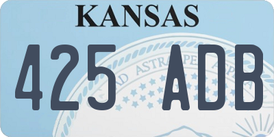 KS license plate 425ADB