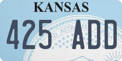 KS license plate 425ADD