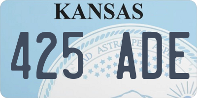 KS license plate 425ADE