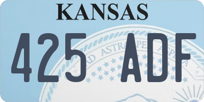 KS license plate 425ADF