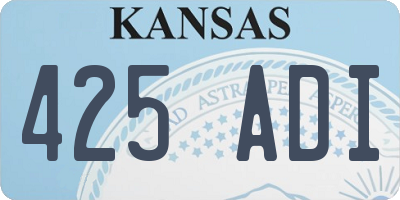 KS license plate 425ADI