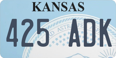 KS license plate 425ADK