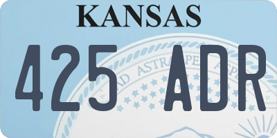 KS license plate 425ADR