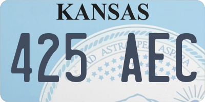 KS license plate 425AEC