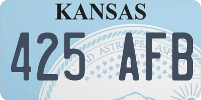 KS license plate 425AFB