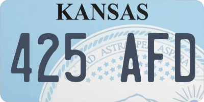 KS license plate 425AFD