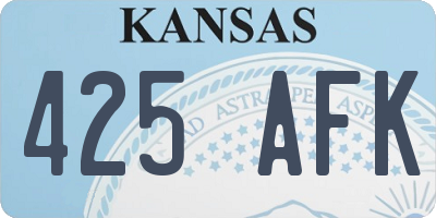 KS license plate 425AFK