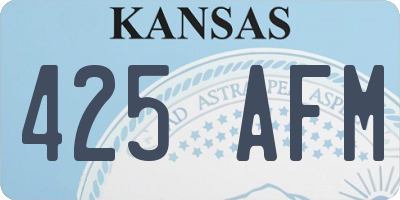 KS license plate 425AFM