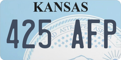 KS license plate 425AFP