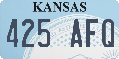 KS license plate 425AFQ