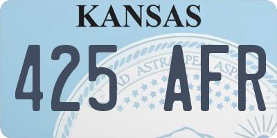 KS license plate 425AFR