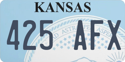 KS license plate 425AFX