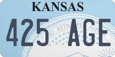 KS license plate 425AGE