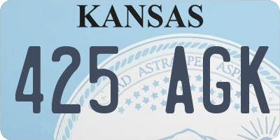 KS license plate 425AGK
