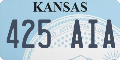 KS license plate 425AIA