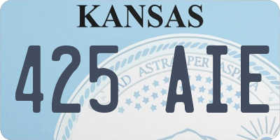 KS license plate 425AIE