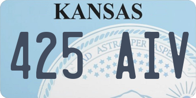 KS license plate 425AIV