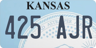 KS license plate 425AJR