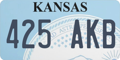 KS license plate 425AKB