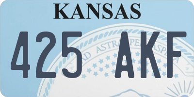 KS license plate 425AKF
