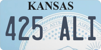 KS license plate 425ALI