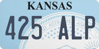 KS license plate 425ALP