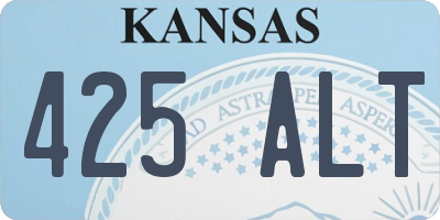 KS license plate 425ALT