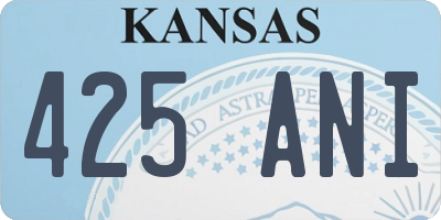 KS license plate 425ANI
