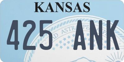 KS license plate 425ANK
