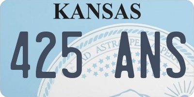 KS license plate 425ANS