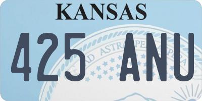 KS license plate 425ANU