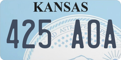 KS license plate 425AOA