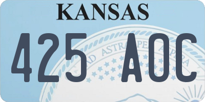 KS license plate 425AOC