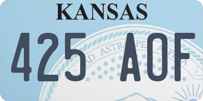 KS license plate 425AOF