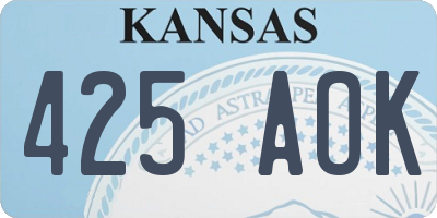 KS license plate 425AOK
