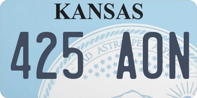 KS license plate 425AON