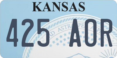 KS license plate 425AOR