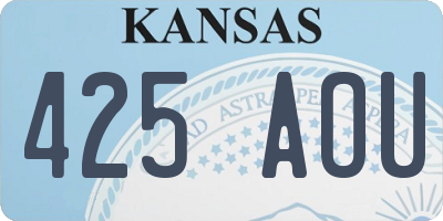 KS license plate 425AOU