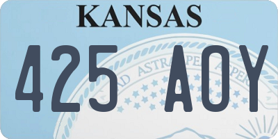 KS license plate 425AOY