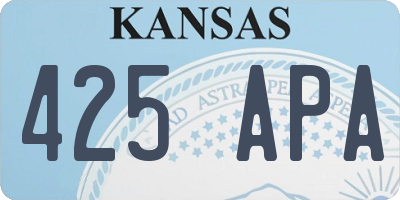 KS license plate 425APA
