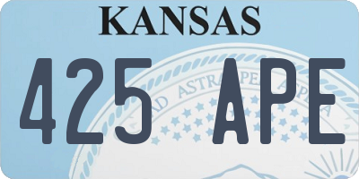 KS license plate 425APE