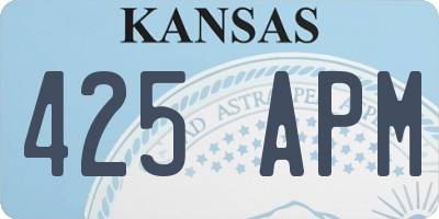 KS license plate 425APM