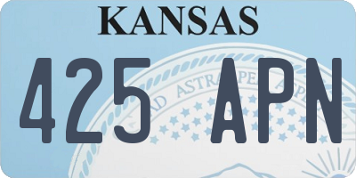 KS license plate 425APN