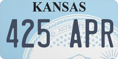 KS license plate 425APR