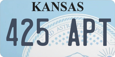KS license plate 425APT