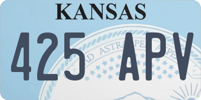 KS license plate 425APV