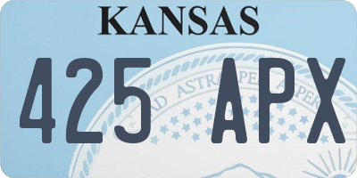 KS license plate 425APX