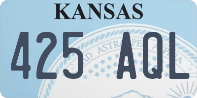 KS license plate 425AQL