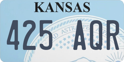 KS license plate 425AQR