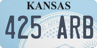 KS license plate 425ARB